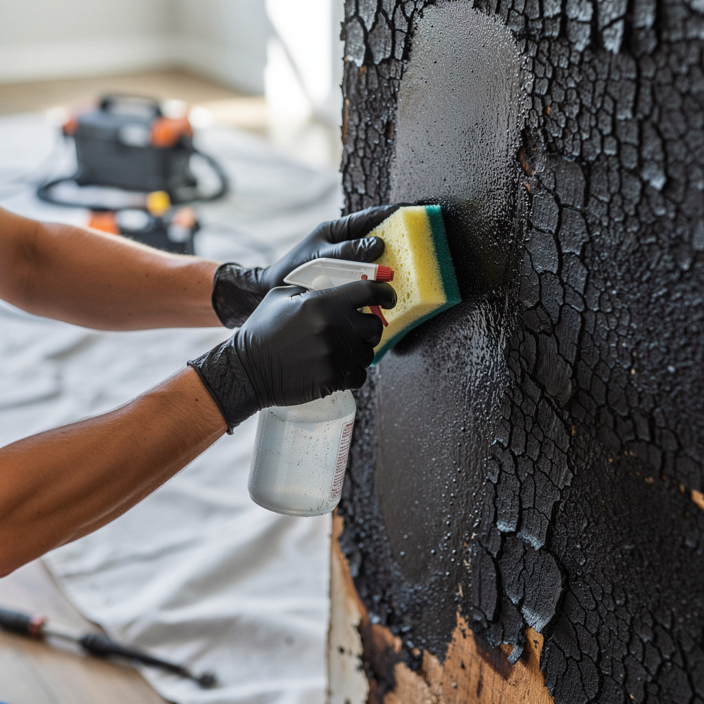 ProTrust Water Damage Restoration San Diego expert assessing fire damage for restoration services in San Diego, CA