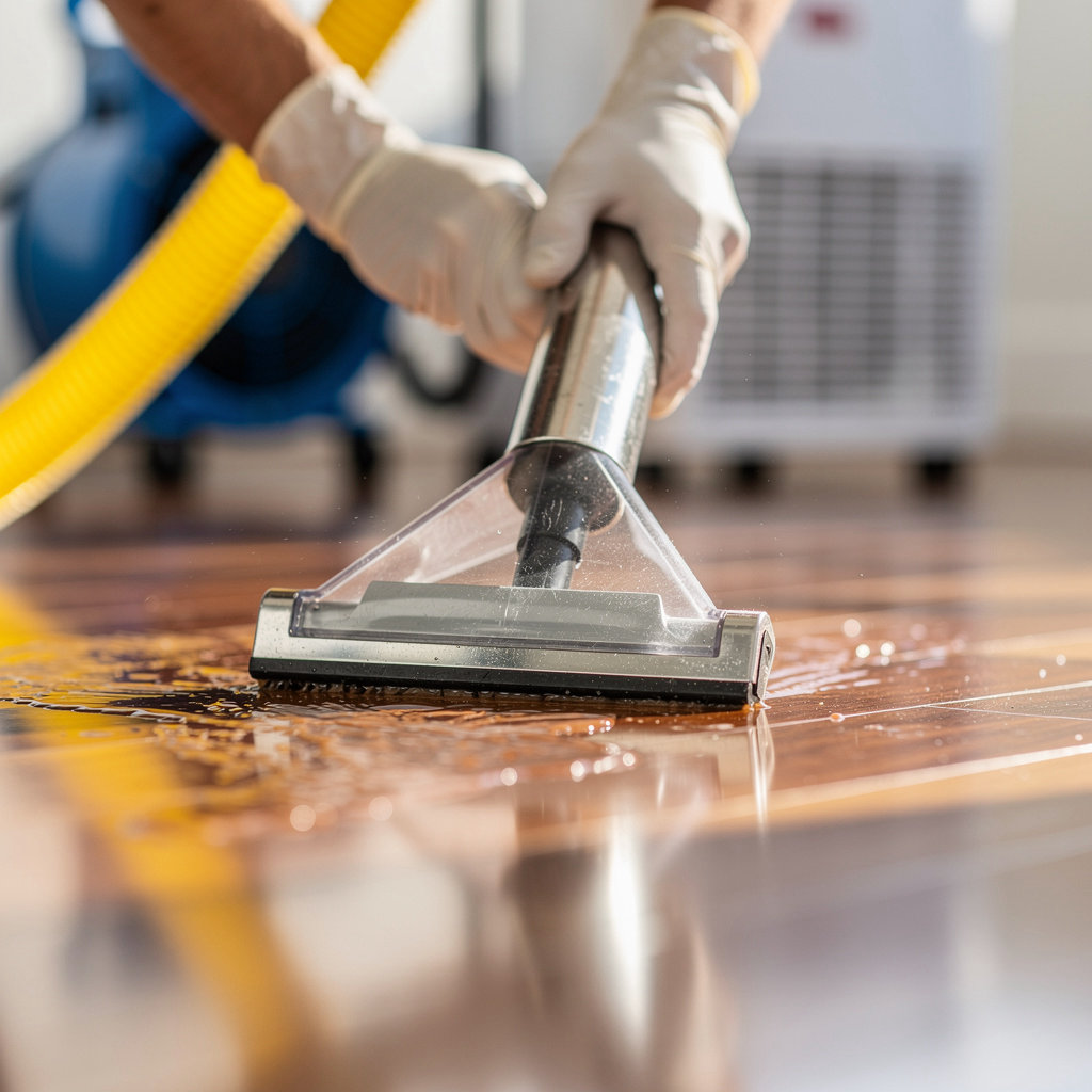 ProTrust Water Damage Restoration San Diego technician performing expert water extraction and drying services in a San Diego home